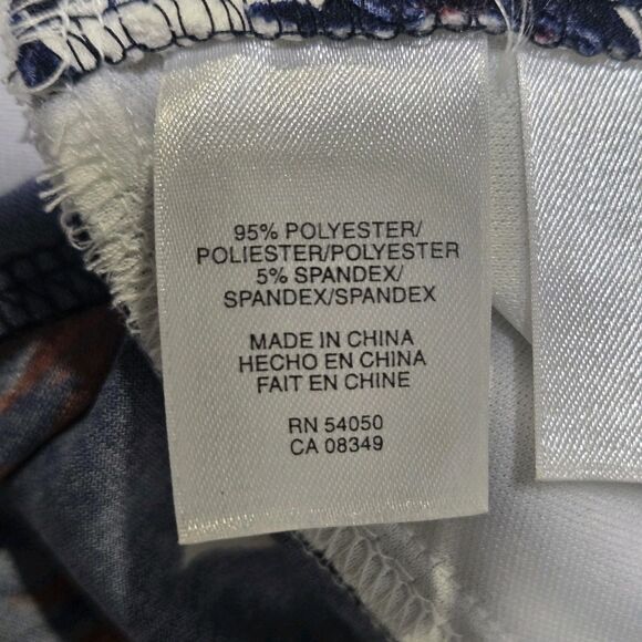 Evan Picone dress Floral Deep V sleevless Size 14 Blue White Red - Picture 8 of 13